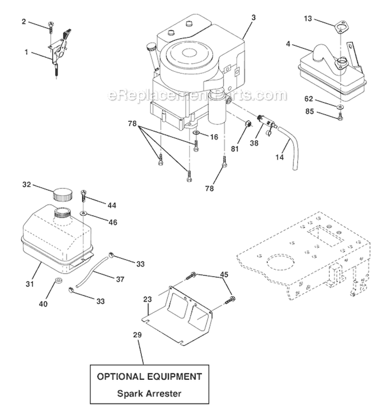 Page E Diagram and Parts List for WE165T42A  Weed Eater Lawn Tractor